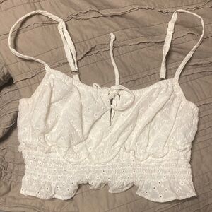 Wild Fable White Eyelet Crop Top